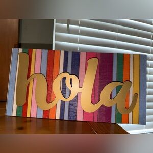 Colorful 'Hola' Wall Art